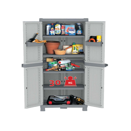 Armadio Domino Wave - Base 2700 UW - 2 ante - 70 x 43,8 x 181,8 cm - PPL - grigio - Terry