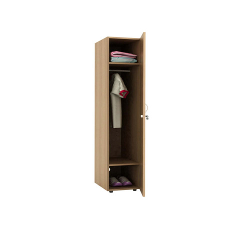 Armadio guardaroba - 1 anta - 33 x 52 x 185 cm - noce chiaro