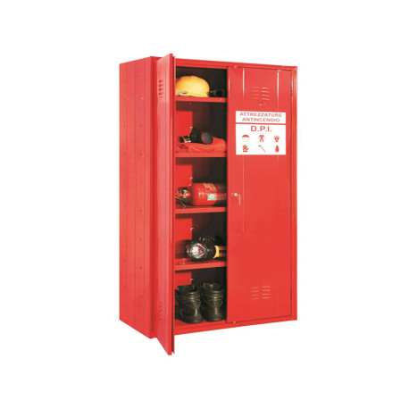 Armadio in metallo per DPI - a 2 ante - 80 x 40 x 180 cm - rosso - Fasma