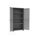 Armadio JWood 268 - 2 ante - 68 x 37,5 x 170 cm - PPL - effetto legno - grigio tortora - Terry
