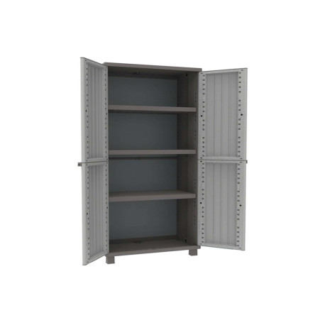 Armadio JWood 268 - 2 ante - 68 x 37,5 x 170 cm - PPL - effetto legno - grigio tortora - Terry