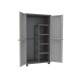 Armadio JWood 368 - 2 ante - 68 x 37,5 x 170 cm- PPL - effetto legno - grigio tortora - Terry