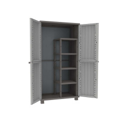 Armadio JWood 368 - 2 ante - 68 x 37,5 x 170 cm- PPL - effetto legno - grigio tortora - Terry
