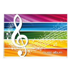 Blasetti - Libro per musica - graffettato - 170 x 240 mm - orizzontale - 8 fogli - staff - blu, arancione, verde, giallo, rosa
