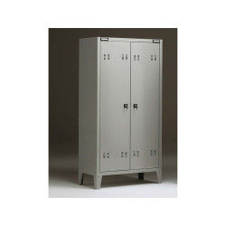 Armadio metallo - spogliatoio - 2 posti - 70x35x180 cm - grigio - Tecnical 2