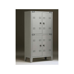 Armadio metallo - spogliatoio - 4 posti - 70x35x180 cm - grigio - Tecnical 2