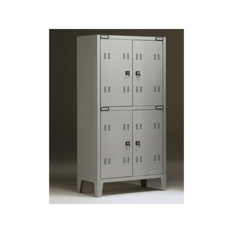 Armadio metallo - spogliatoio - 4 posti - 70x35x180 cm - grigio - Tecnical 2