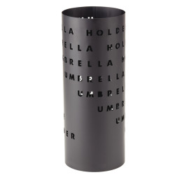 Portaombrelli - diametro 18 cm - H 46 cm - metallo verniciato - fantasia lettere - nero - King collection