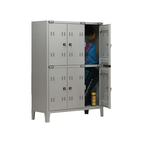 Armadio metallo - spogliatoio - 6 posti - 102x35x180 cm - grigio - Tecnical 2