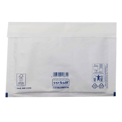 Busta imbottita Sacboll - CD (20 x 22 cm) - carta - bianco - Blasetti - conf. 10 pezzi
