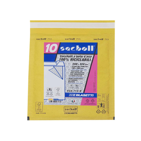 Busta imbottita Sacboll - D (20 x 32 cm) - carta - avana - Blasetti - conf. 10 pezzi