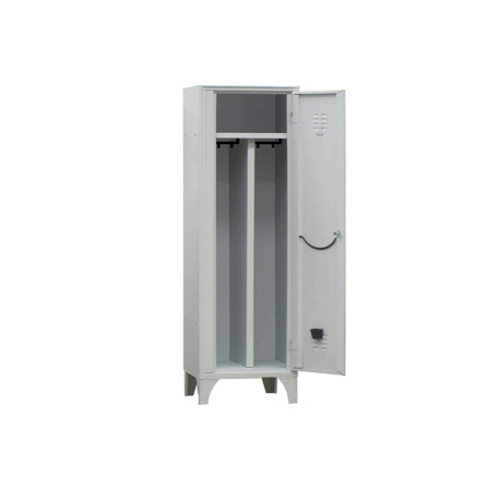 Armadio spogliatoio in metallo - 1 vano - con divisorio - 50 x 50 x 180 cm - grigio - Fasma