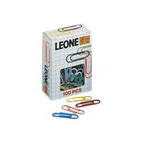 Molho Leone - Clip per carta - arrotondato - No. 2 - 28 mm - copertura in plastica - pacco da 100