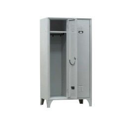Armadio spogliatoio in metallo - 2 vani - 70 x 35 x 180 cm - grigio - Fasma