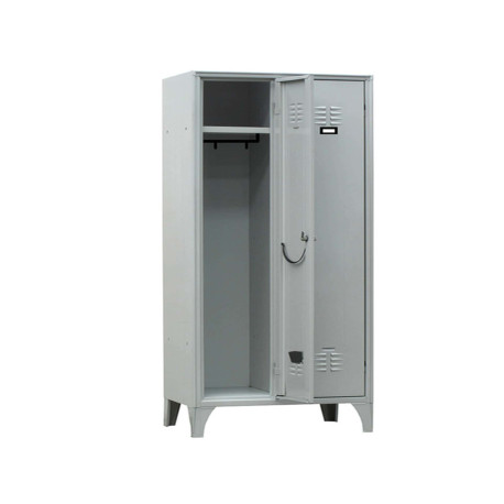 Armadio spogliatoio in metallo - 2 vani - 70 x 35 x 180 cm - grigio - Fasma