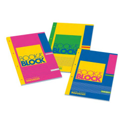 Blasetti book & block - Blocco di ricambio - A4 - 40 fogli / 80 pagine - quadretti - 4 fori