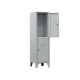Armadio spogliatoio in metallo - 2 vani sovrapposti - 30 x 50 x 180 cm - grigio - Fasma