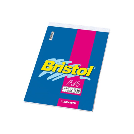 Blasetti Bristol - Blocchetto - rilegatura a nastro - A4 - 60 fogli / 120 pagine - bianco - quadretti