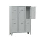 Armadio spogliatoio in metallo - 6 vani sovrapposti - 90 x 50 x 180 cm - grigio - Fasma