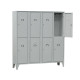 Armadio spogliatoio in metallo - 8 vani sovrapposti - 120 x 50 x 180 cm - grigio - Fasma