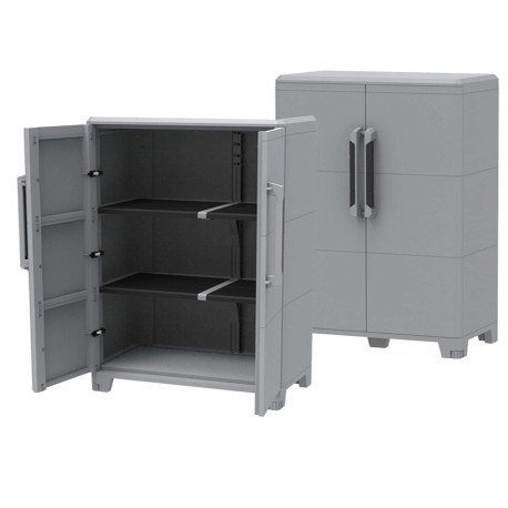 Armadio Transforming Modular 3 - 78 x 43,6 x 143 cm - PPL - grigio - Terry
