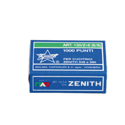 Punti 130/Z6 - 6/6 - acciaio zincato - metallo - Zenith - conf. 1000 punti
