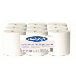 Asciugamani in rotolo Premium - Mini - 215 mm x 60 mt - diametro 13 cm - 2 veli - 19 gr - 200 strappi - goffratura micro - bian
