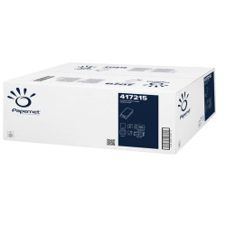 Asciugamani piegati a V - 2 veli - 18 gr - goffratura a onda - 24 x 21 cm - bianco - Papernet - conf. 150 pezzi
