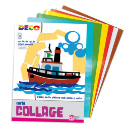Album collage - 24 x 34 cm - 12 fogli - carta lucida rasata - DECO