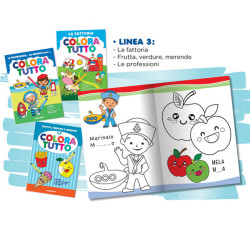 Album da colorare - 24 facciate - fantasie la fattoria, merende, professioni - Blasetti