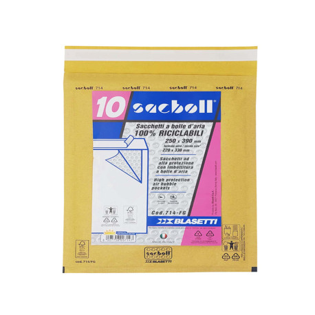 Busta imbottita Sacboll - FG (25 x 39 cm) - carta - avana - Blasetti - conf. 10 pezzi