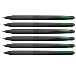 Astuccio penne a sfera All Black - punta 1,00 mm - 4 colori  - Osama - conf. 6 pezzi