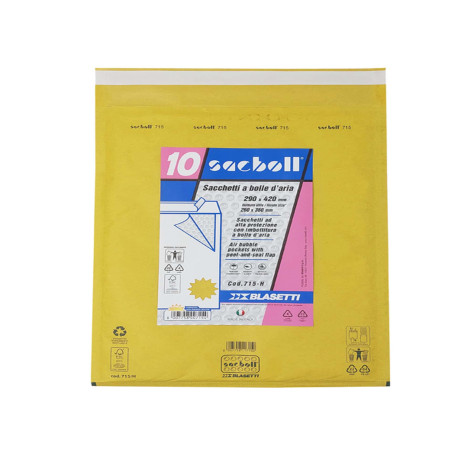 Busta imbottita Sacboll - H (29 x 42 cm) - carta - avana - Blasetti - conf. 10 pezzi