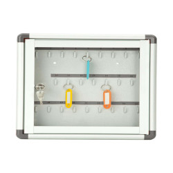 Bacheca murale portachiavi - 25 posti - 30 x 30 cm - Metalplus
