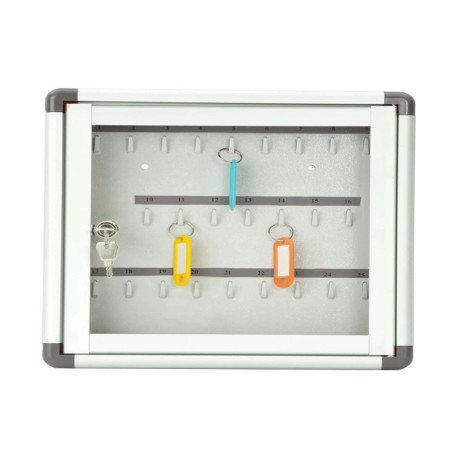 Bacheca murale portachiavi - 25 posti - 30 x 30 cm - Metalplus