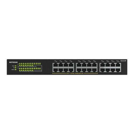 NETGEAR GS324P - Switch - unmanaged - 16 x 10/100/1000 (PoE+) + 8 x 10/100/1000 - desktop, montabile su rack - PoE+ (190 W)