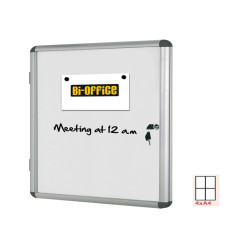 Bacheca per interni - fondo bianco magnetico - 4 fogli A4 - verticale - Bi-Office