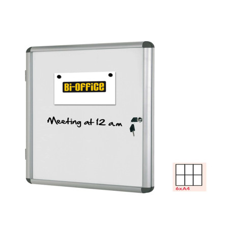 Bacheca per interni - fondo bianco magnetico - 6 fogli A4 - orizzontale - Bi-Office