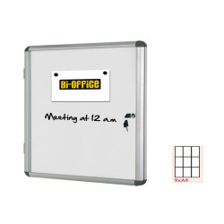 Bacheca per interni - fondo bianco magnetico - 9 fogli A4 - verticale - Bi-Office