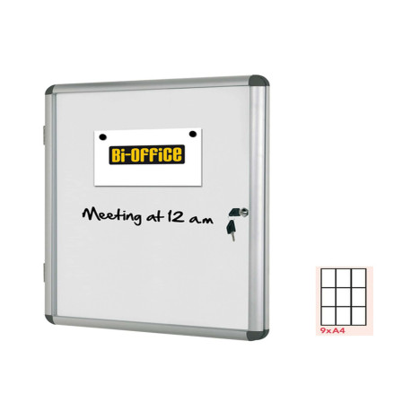 Bacheca per interni - fondo bianco magnetico - 9 fogli A4 - verticale - Bi-Office