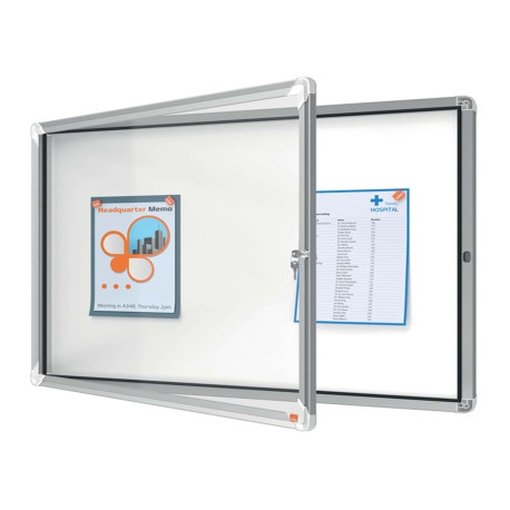 Bacheca per interni - fondo magnetico bianco - 8 fogli A4 - orizzontale - Nobo