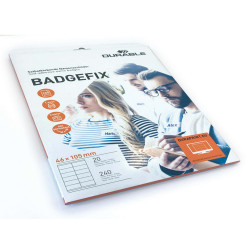 Badge adesivi Badgefix - 20 fogli con 12 badge 46x105 mm - Durable