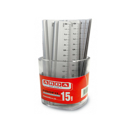 Barattolo 15 righelli - 15cm - alluminio - Arda