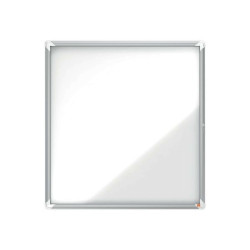 Nobo - Bacheca chiusa - montabile a parete - 944 x 907 mm - 12 x A4 - metallo - magnetica - per esterni - bianco