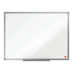 Nobo Basic - Lavagna bianca - montabile a parete - 600 x 450 mm - acciaio - magnetica - bianco - cornice argento