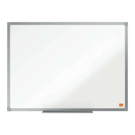 Nobo Basic - Lavagna bianca - montabile a parete - 600 x 450 mm - acciaio - magnetica - bianco - cornice argento