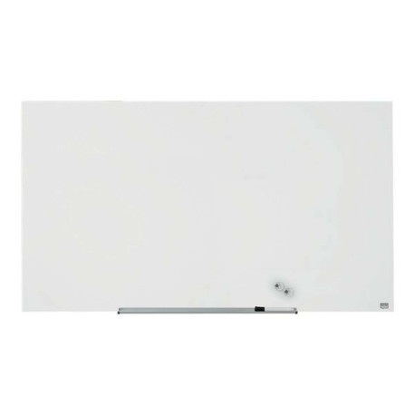 Nobo Diamond - Lavagna bianca - montabile a parete - 1264 x 711 mm - vetro temperato - magnetica - bianco