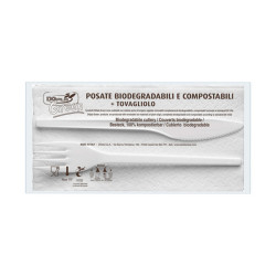 Bis posate - in estabio - con tovagliolo 2 veli - Dopla - conf. 100 pezzi
