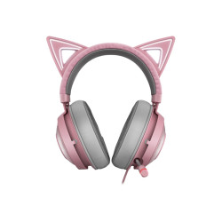 Razer Kraken Kitty - Cuffie con microfono - dimensione completa - cablato - USB - isolamento dal rumore - quarzo rosa