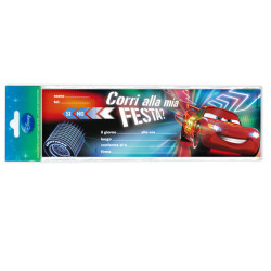 Blocchetto invito alla festa Cars 2 Disney - 24,8 x 7,5 cm - Rex Sadoch - conf. 10 inviti
